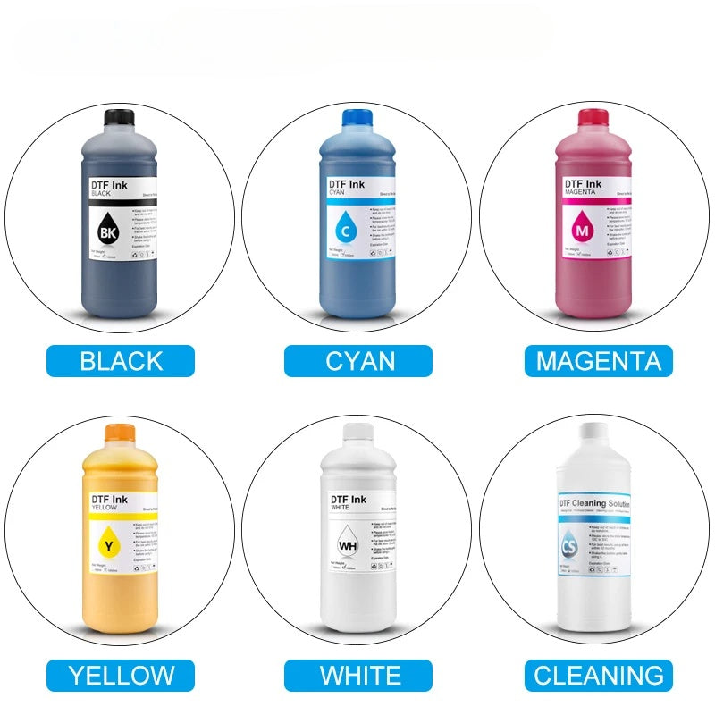 DTF Ink 1000ML Direct to Transfer Film Ink For Epson Printhead i3200 XP600 TX800 L1800 1390 L805 DIY DTF Ink Printer Regular