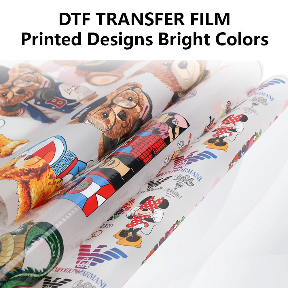 30cm 33cm 60cm*100m DTF PET Film Roll Direct Transfer to T-shirt Heat Transfer DTF Printer A3 A2 Hot/Cold Peeling PET Film Roll