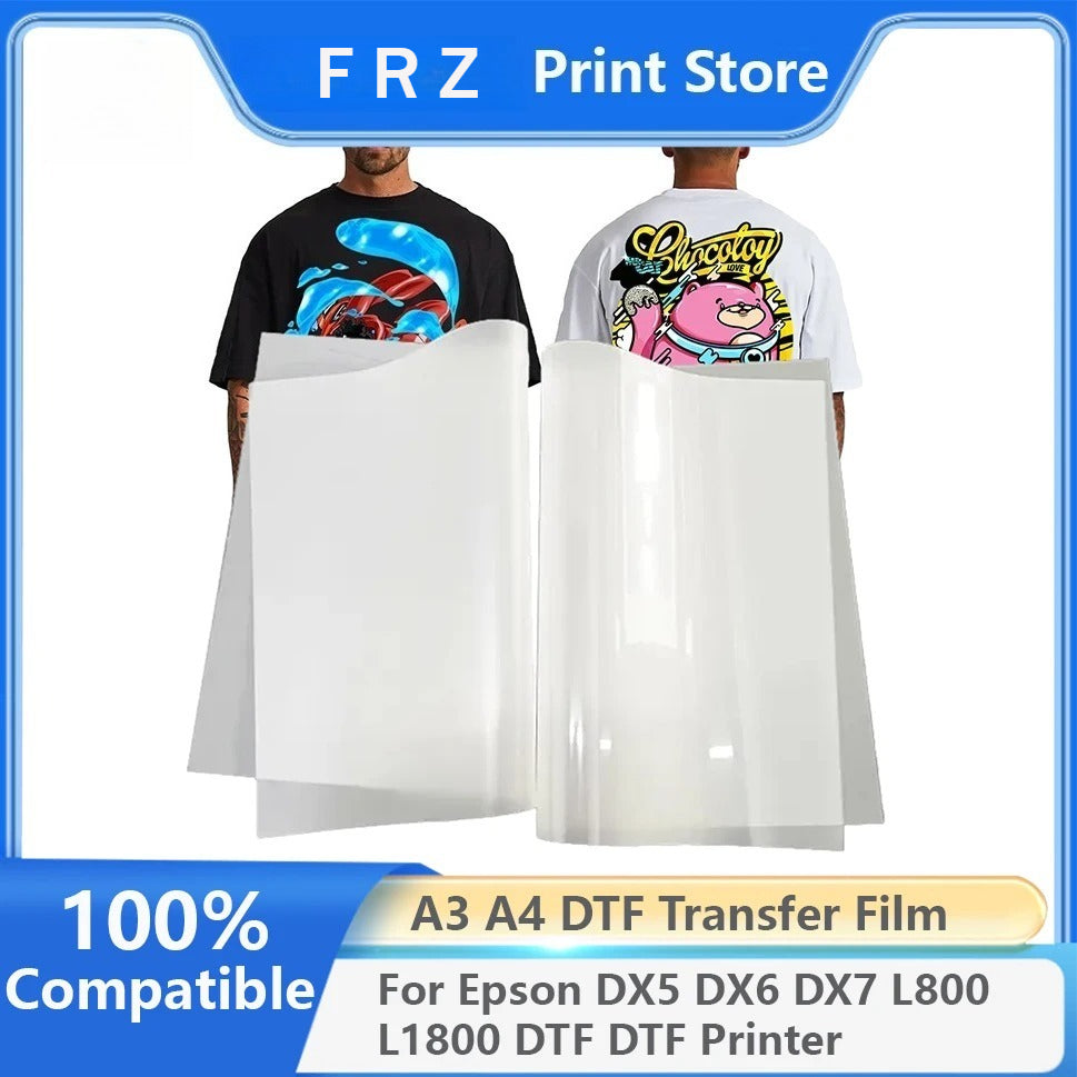 25/50/100PCS A4 A3 DTF PET Film DTF Transfer Film DTF PET Heat Transfer Paper DTF Film Sheets  A4 for DYI Direct on T-Shirts Bags