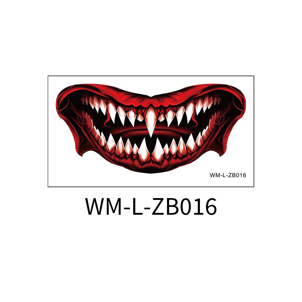 New Halloween Mouth Tattoo Stickers Party Horror Thriller Lip DIY Decoration