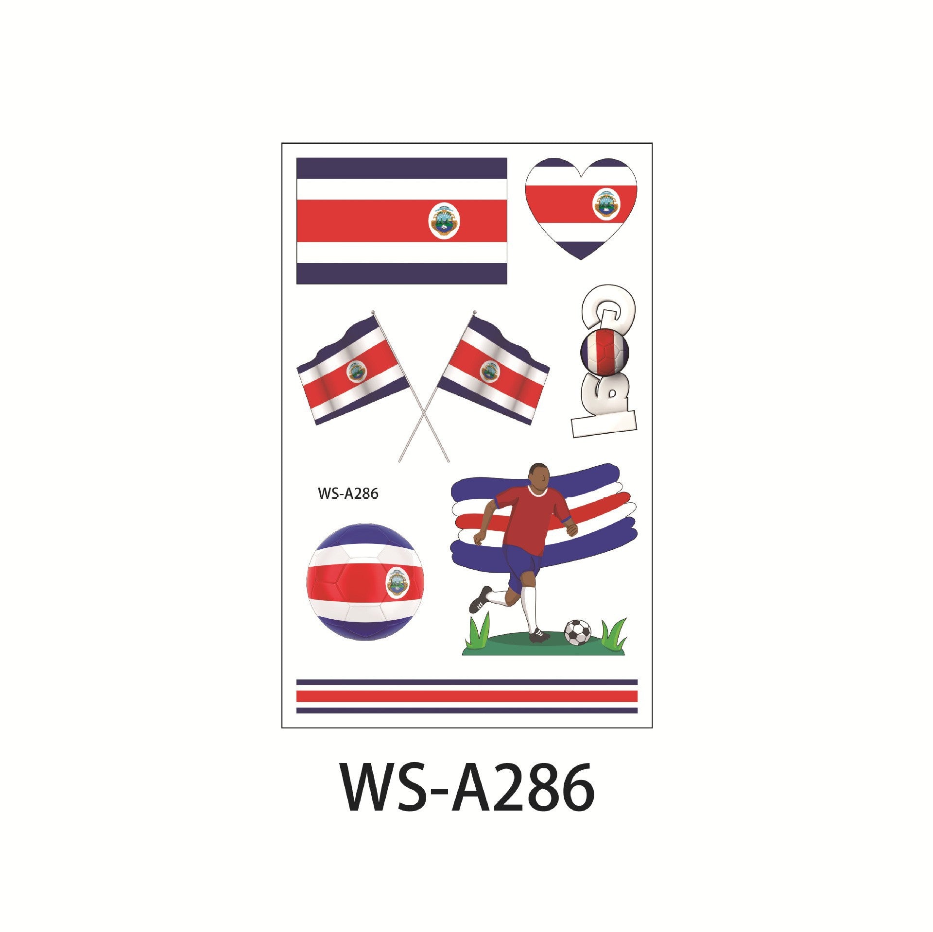 Waterproof and sweatproof Fan Games European Cup World Cup Rugby Face Tattoo Sticker Football Tattoo Sticker
