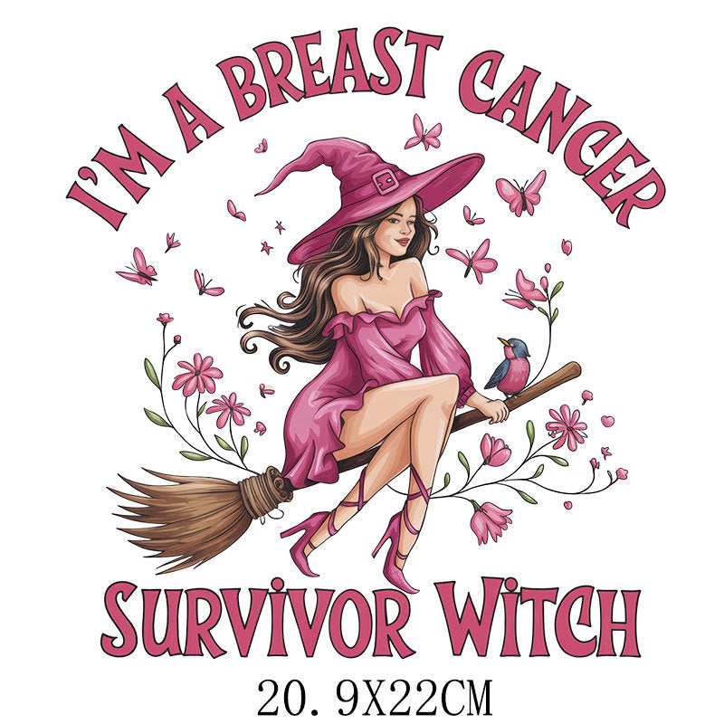 Halloween Pink Ribbon Printed Pattern Hot Stamping Clothing Logo Hot Stamping Label Offset Hot Stamping Paste DTF Hot Stamping