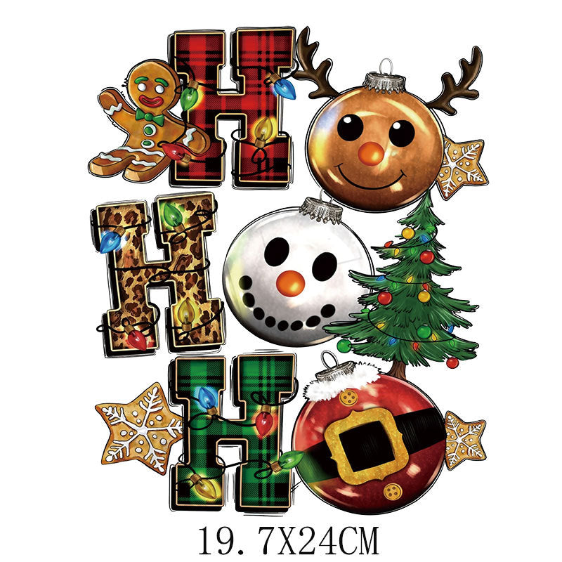 Old man Christmas heat transfer, clothes printing hot map heat transfer sticker, washable hot stamping sticker