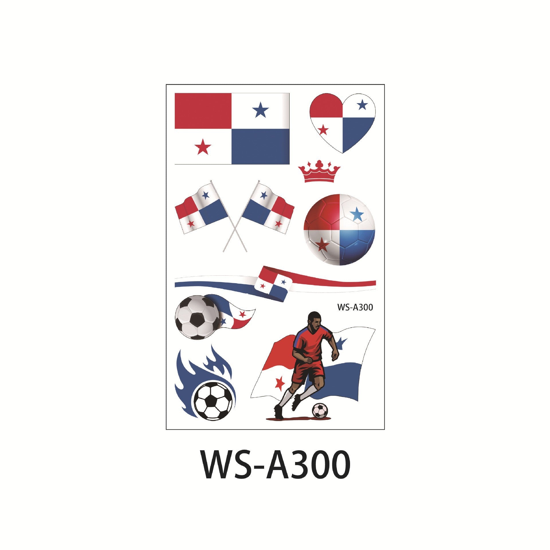 Waterproof and sweatproof Fan Games European Cup World Cup Rugby Face Tattoo Sticker Football Tattoo Sticker