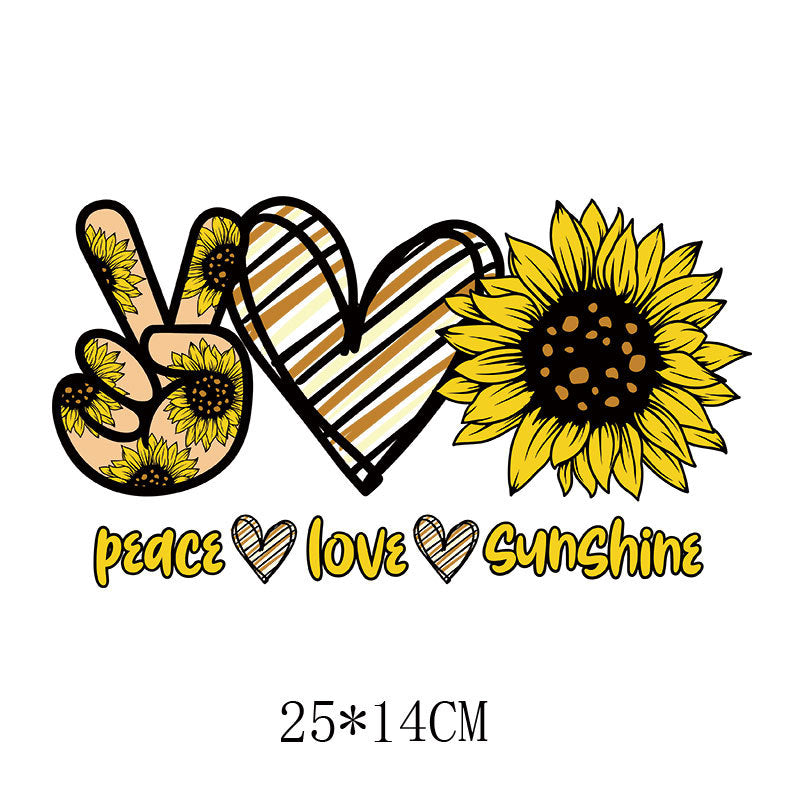 Flower letter heat transfer spot T-shirt luggage logo printing hot map washable offset printing heat transfer pattern