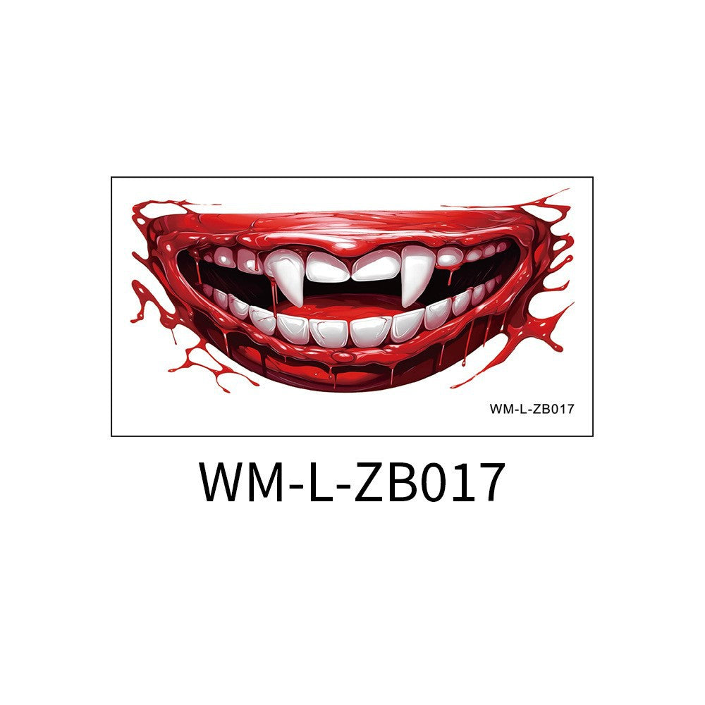 New Halloween Mouth Tattoo Stickers Party Horror Thriller Lip DIY Decoration