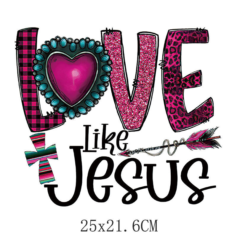 Love LOVE flower heat transfer hot map DIY clothing luggage logo printing pattern heat transfer painting DTF