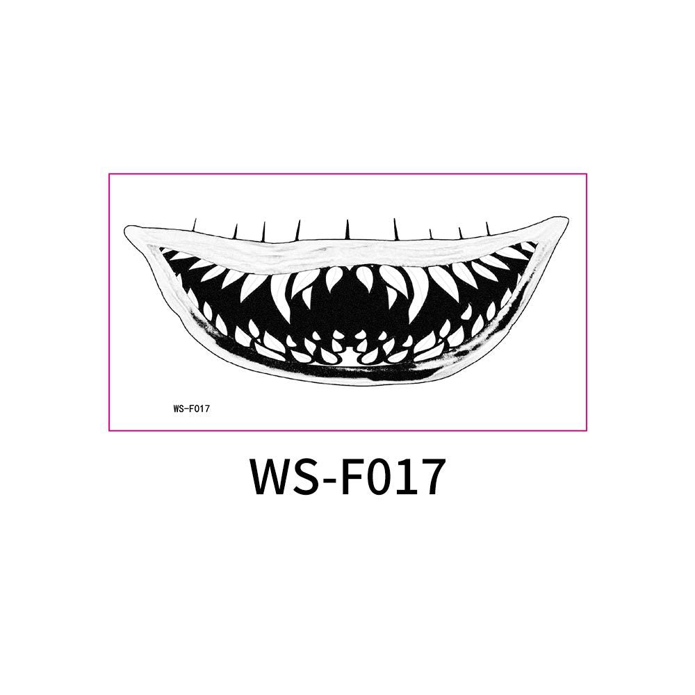 New Halloween Mouth Tattoo Stickers Party Horror Thriller Lip DIY Decoration