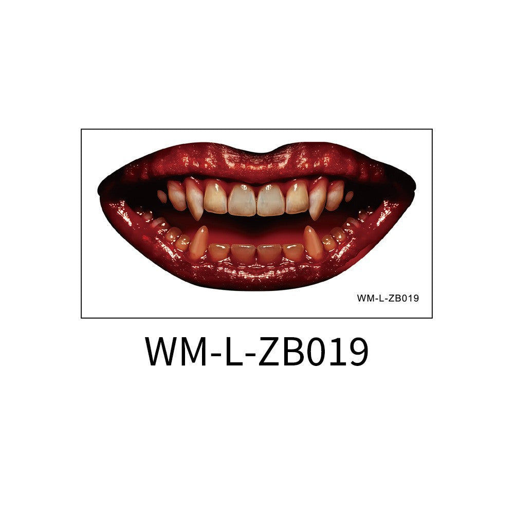 New Halloween Mouth Tattoo Stickers Party Horror Thriller Lip DIY Decoration