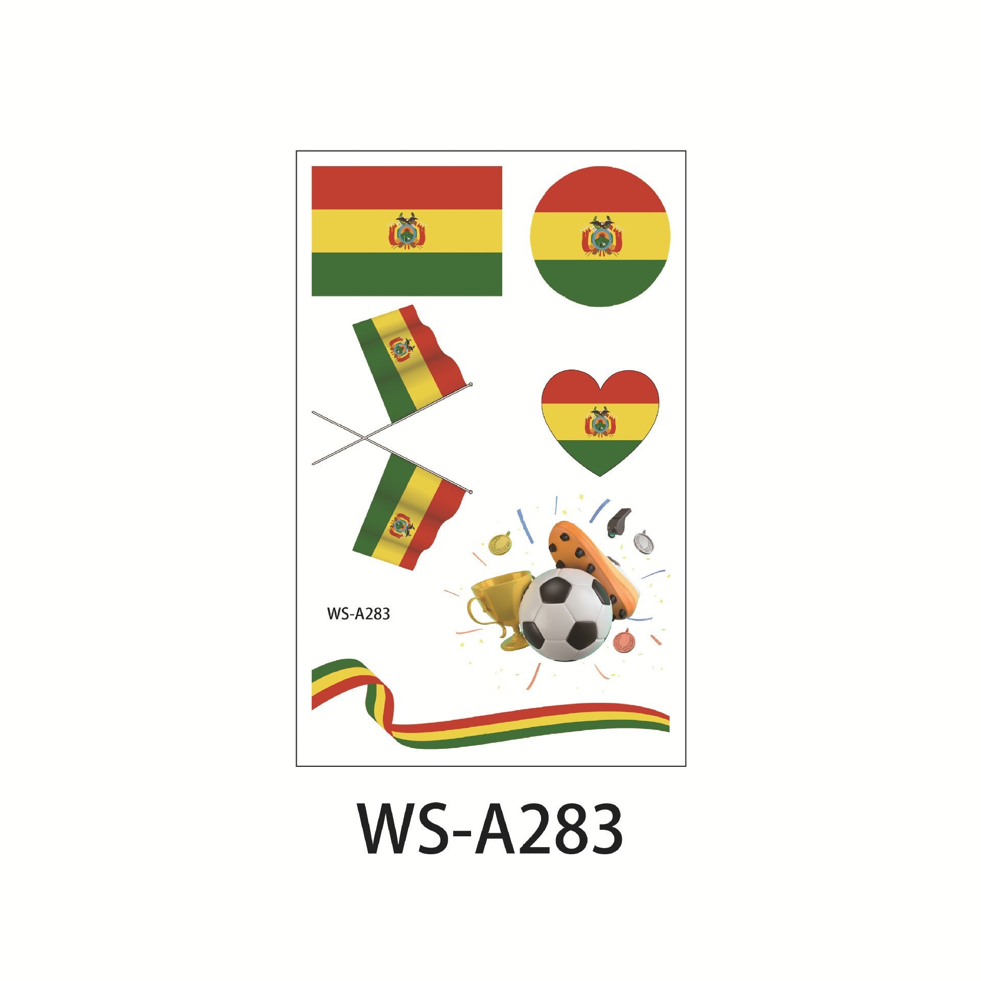 Waterproof and sweatproof Fan Games European Cup World Cup Rugby Face Tattoo Sticker Football Tattoo Sticker