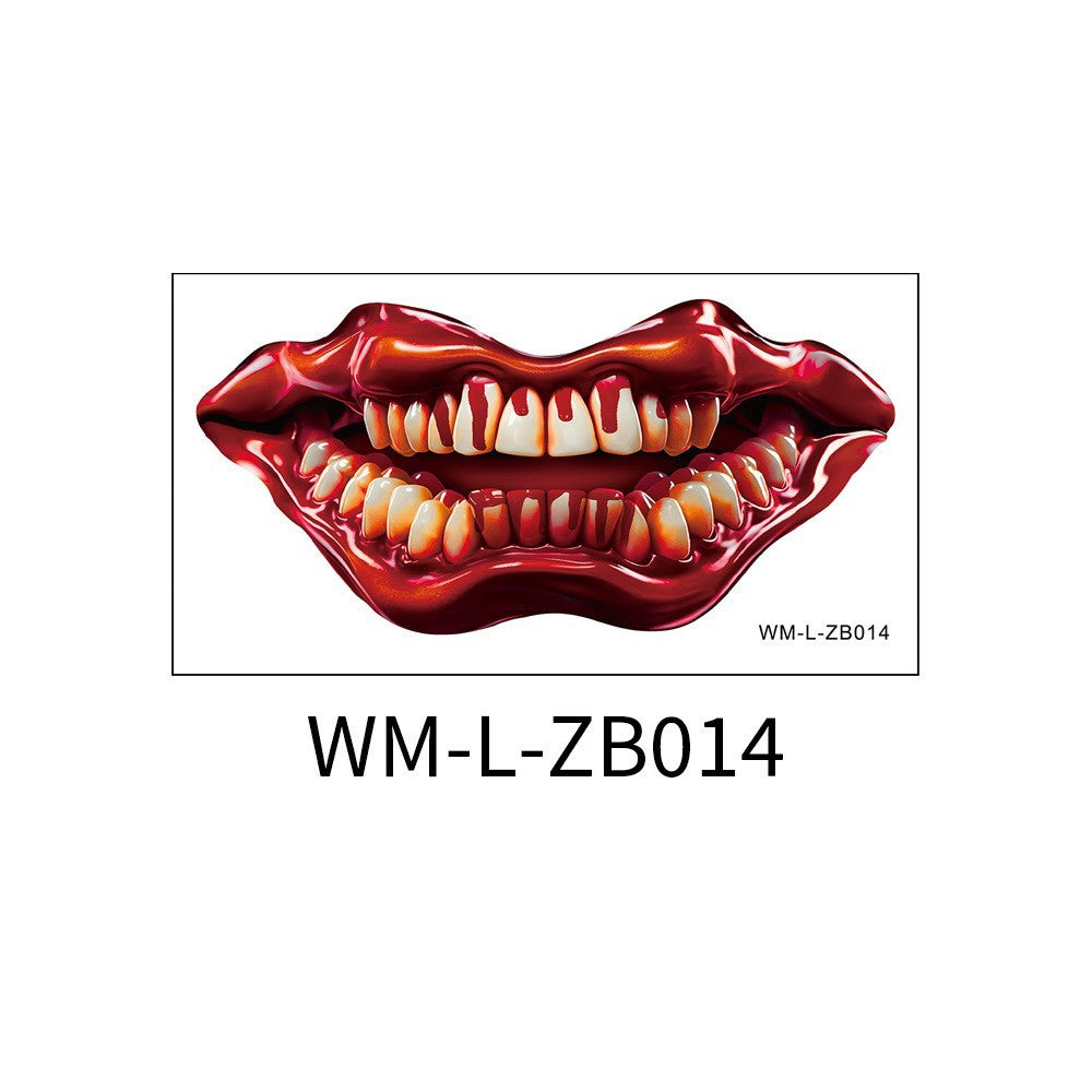 New Halloween Mouth Tattoo Stickers Party Horror Thriller Lip DIY Decoration