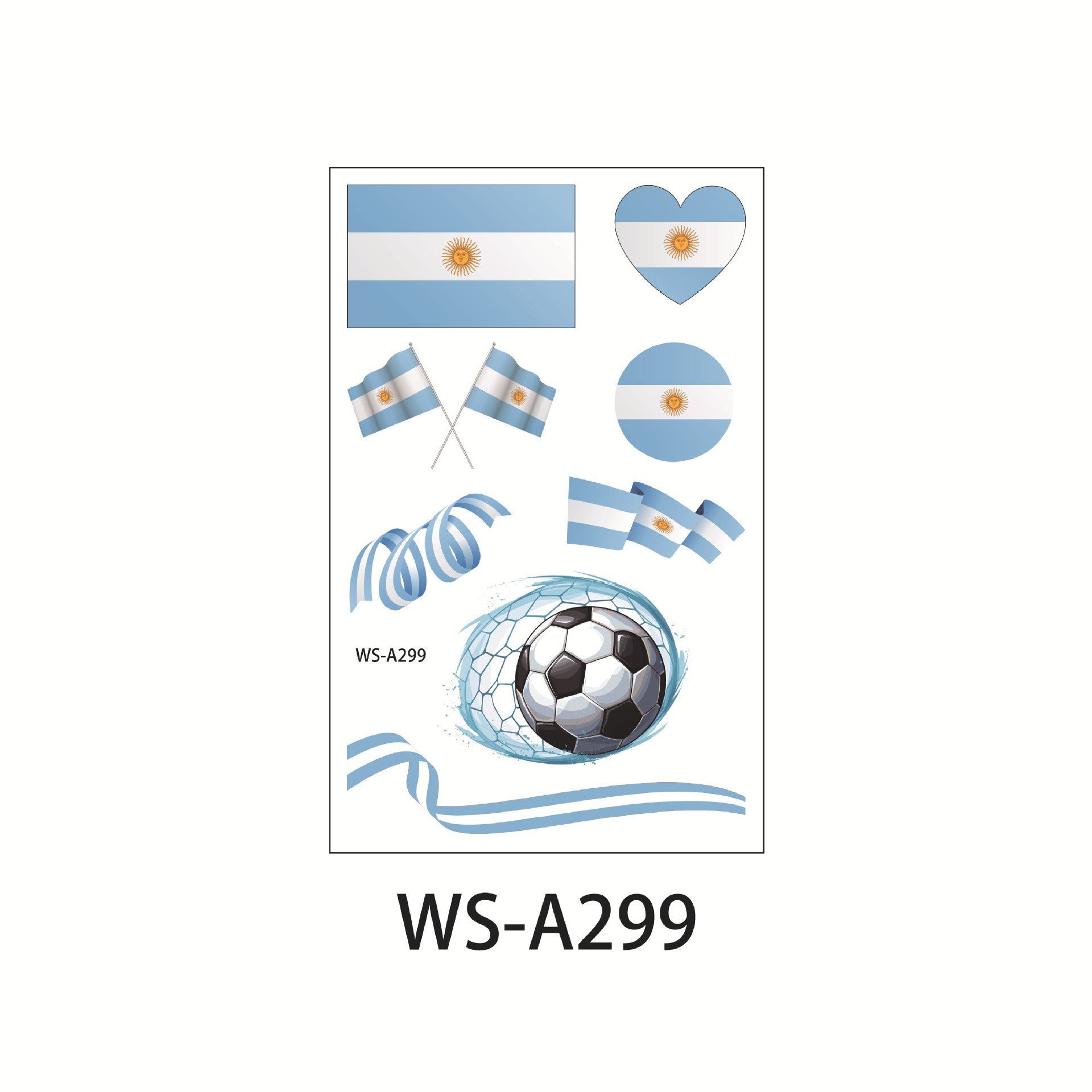 Waterproof and sweatproof Fan Games European Cup World Cup Rugby Face Tattoo Sticker Football Tattoo Sticker