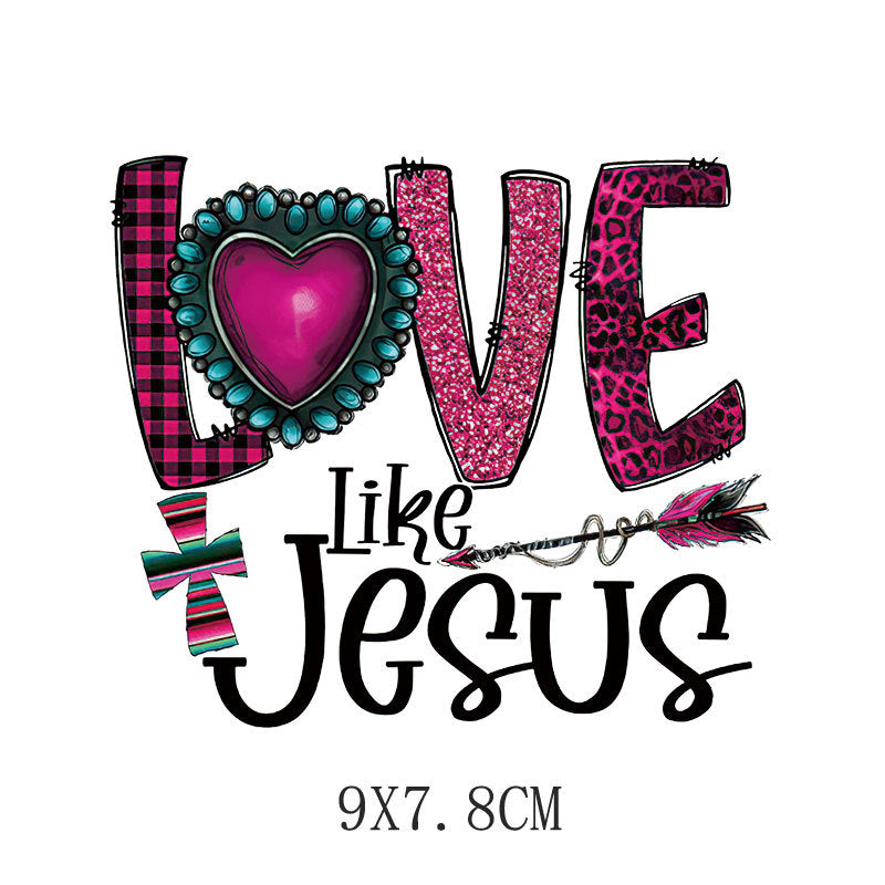 Love LOVE flower heat transfer hot map DIY clothing luggage logo printing pattern heat transfer painting DTF