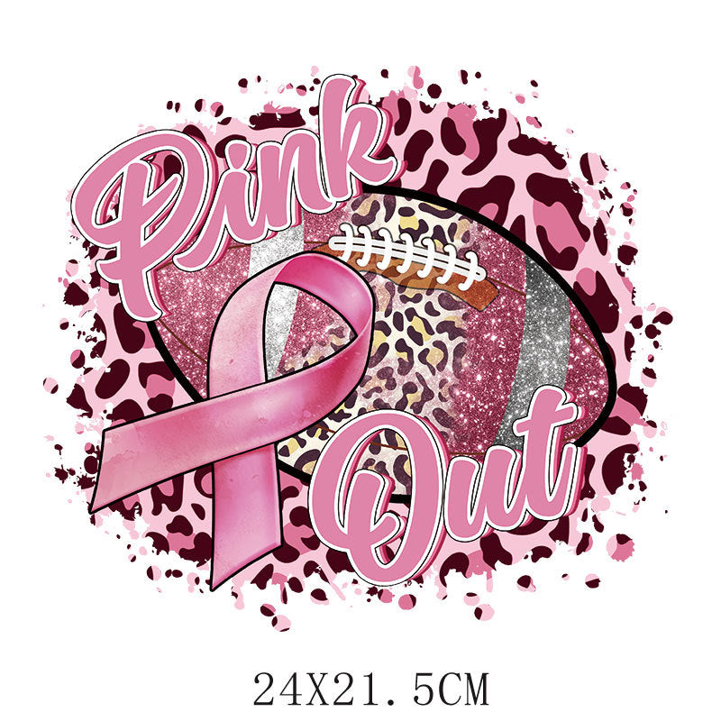 Pink ribbon heat transfer sticker, clothes heat transfer logo heat transfer printing, offset heat transfer pattern