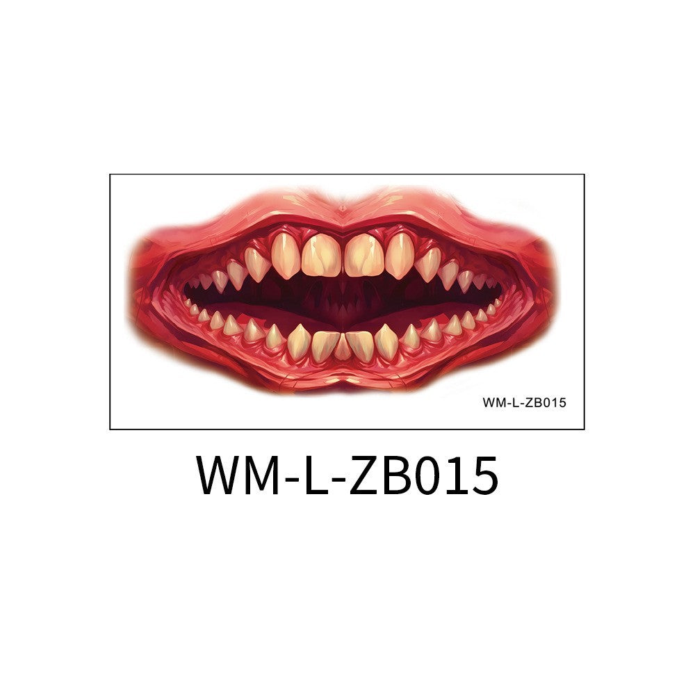 New Halloween Mouth Tattoo Stickers Party Horror Thriller Lip DIY Decoration