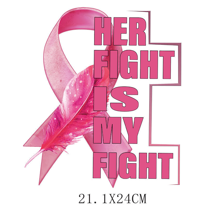 Pink ribbon heat transfer sticker, clothes heat transfer logo heat transfer printing, offset heat transfer pattern