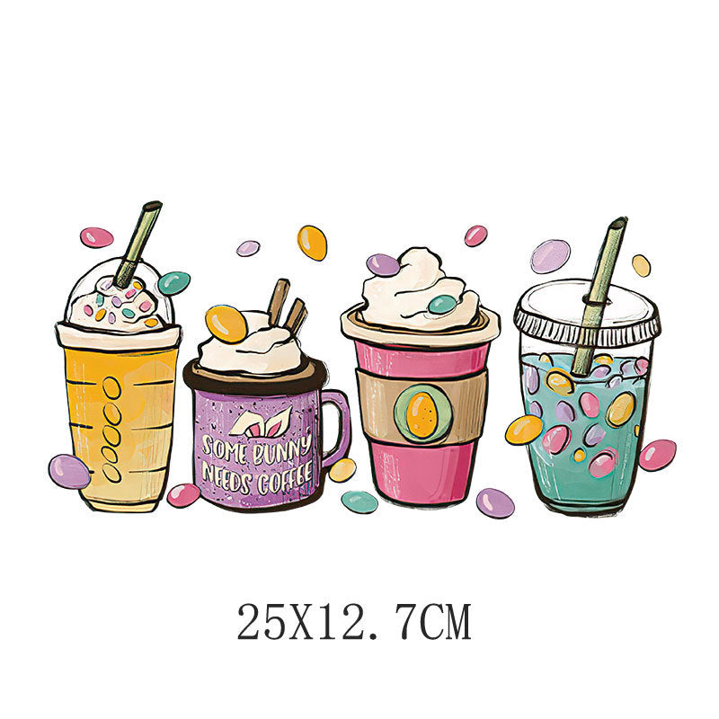 Flower letter heat transfer spot T-shirt luggage logo printing hot map washable offset printing heat transfer pattern