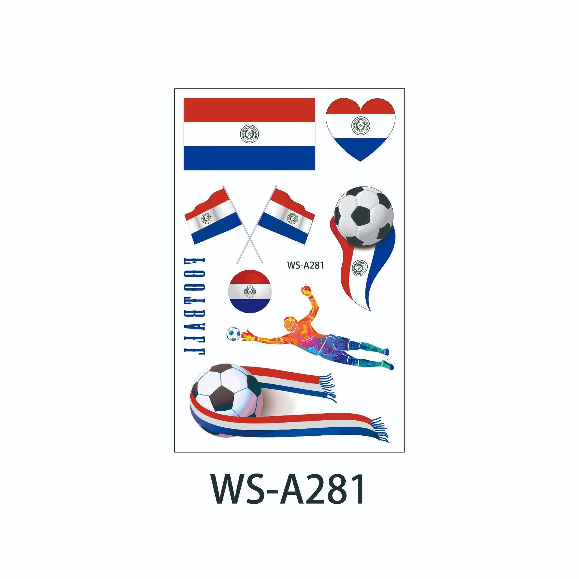 Waterproof and sweatproof Fan Games European Cup World Cup Rugby Face Tattoo Sticker Football Tattoo Sticker