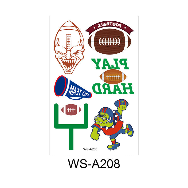 Waterproof and sweatproof Fan Games European Cup World Cup Rugby Face Tattoo Sticker Football Tattoo Sticker