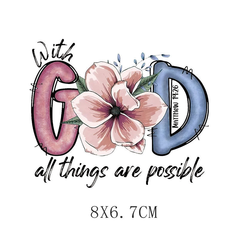 Love LOVE flower heat transfer hot map DIY clothing luggage logo printing pattern heat transfer painting DTF