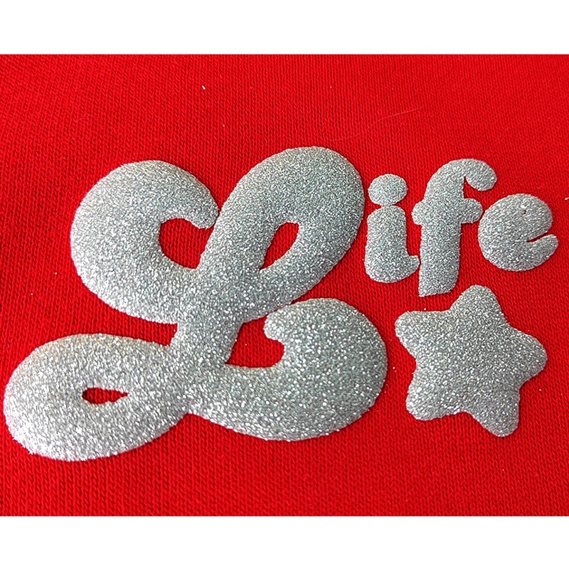 FRZ-Foamed Glitter Engraving Film 3D Glitter Foaming Glitter Effect Vinyl Puff Washable Hot Stamping Film
