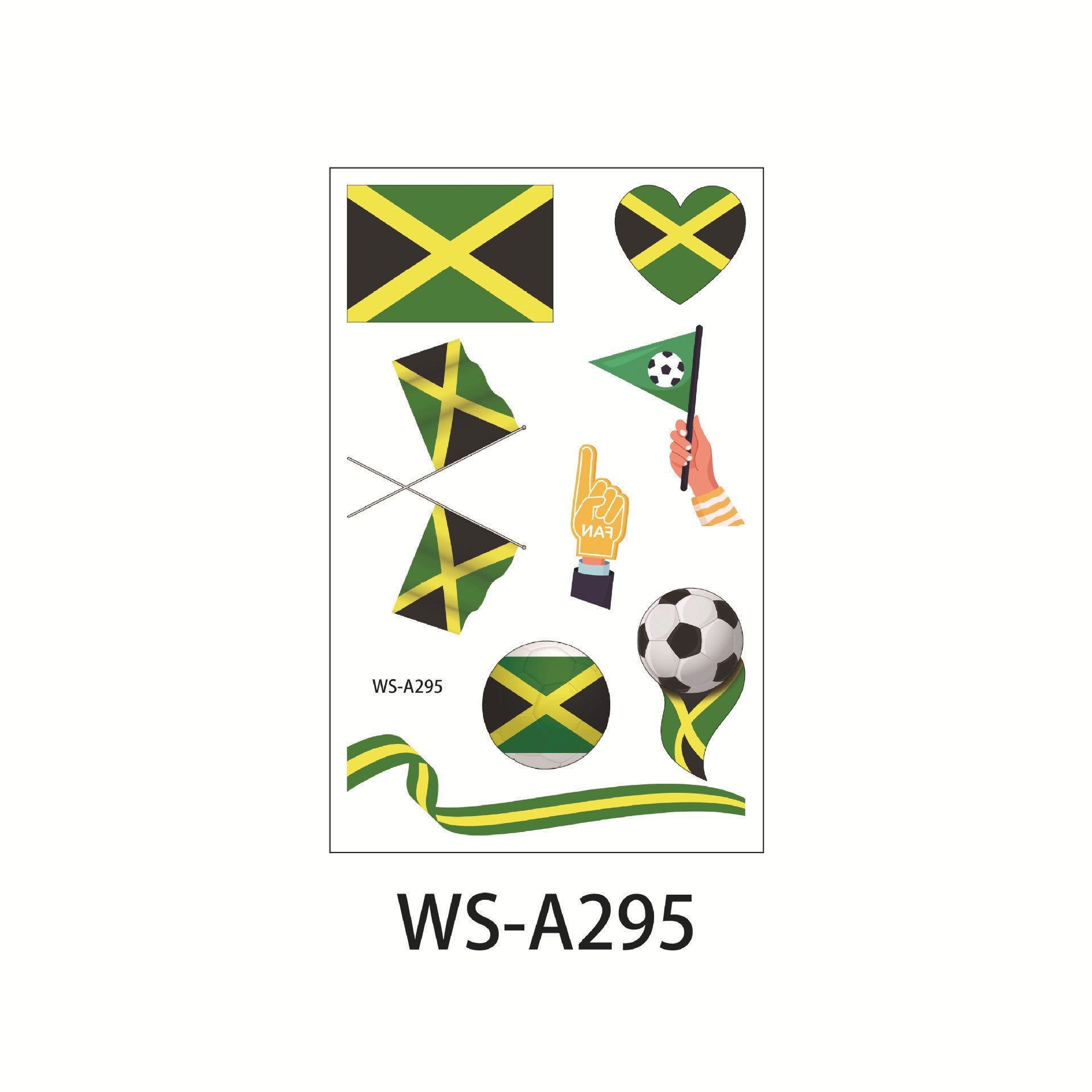 Waterproof and sweatproof Fan Games European Cup World Cup Rugby Face Tattoo Sticker Football Tattoo Sticker