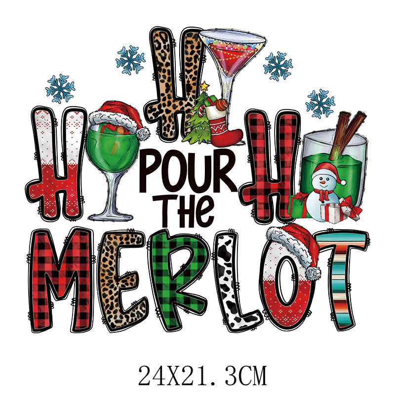 Old man Christmas heat transfer, clothes printing hot map heat transfer sticker, washable hot stamping sticker