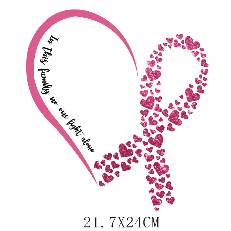 Pink ribbon heat transfer sticker, clothes heat transfer logo heat transfer printing, offset heat transfer pattern