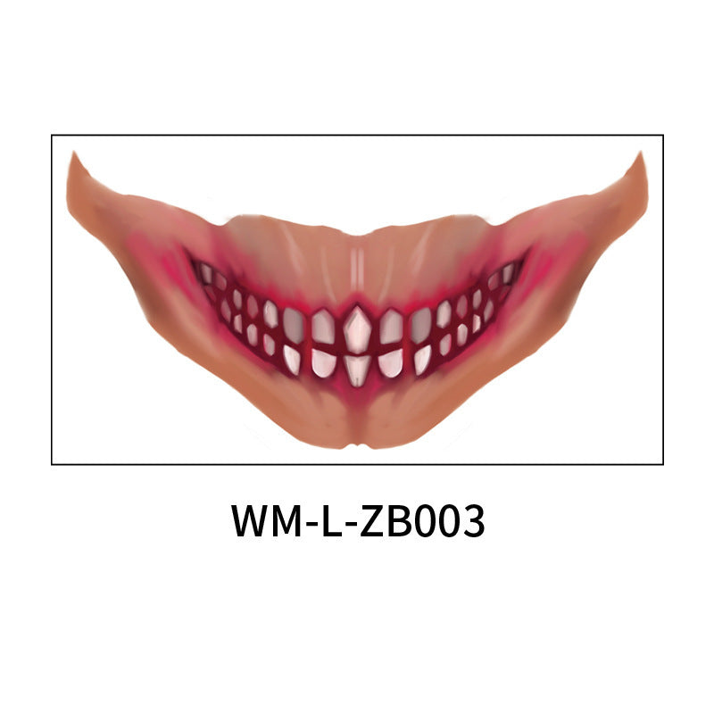 New Halloween Mouth Tattoo Stickers Party Horror Thriller Lip DIY Decoration