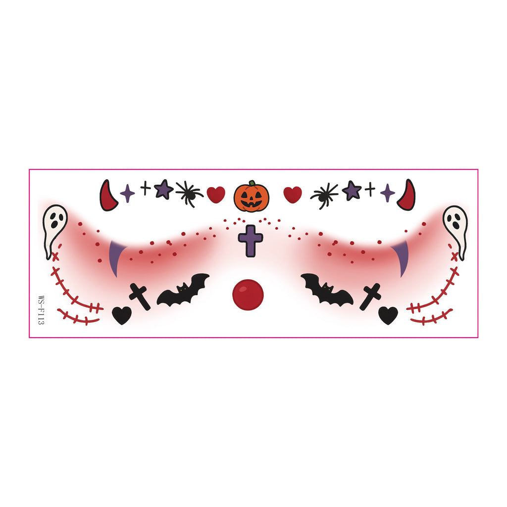 New Halloween makeup face sticker cute ghost makeup tattoo sticker party party sticker waterproof sweat tattoo