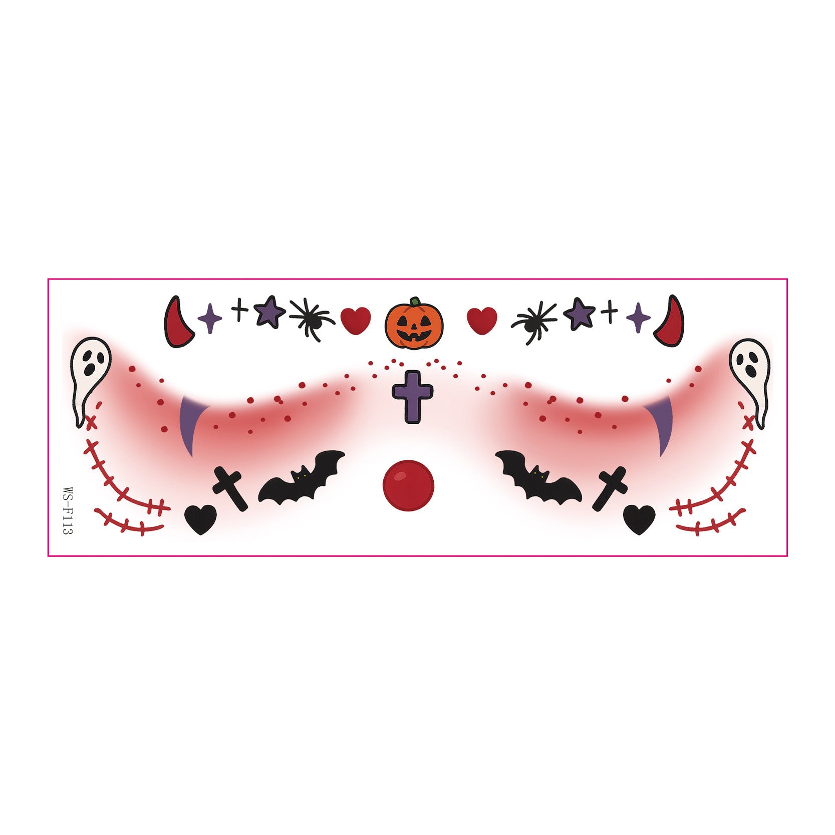 New Halloween makeup face sticker cute ghost makeup tattoo sticker party party sticker waterproof sweat tattoo