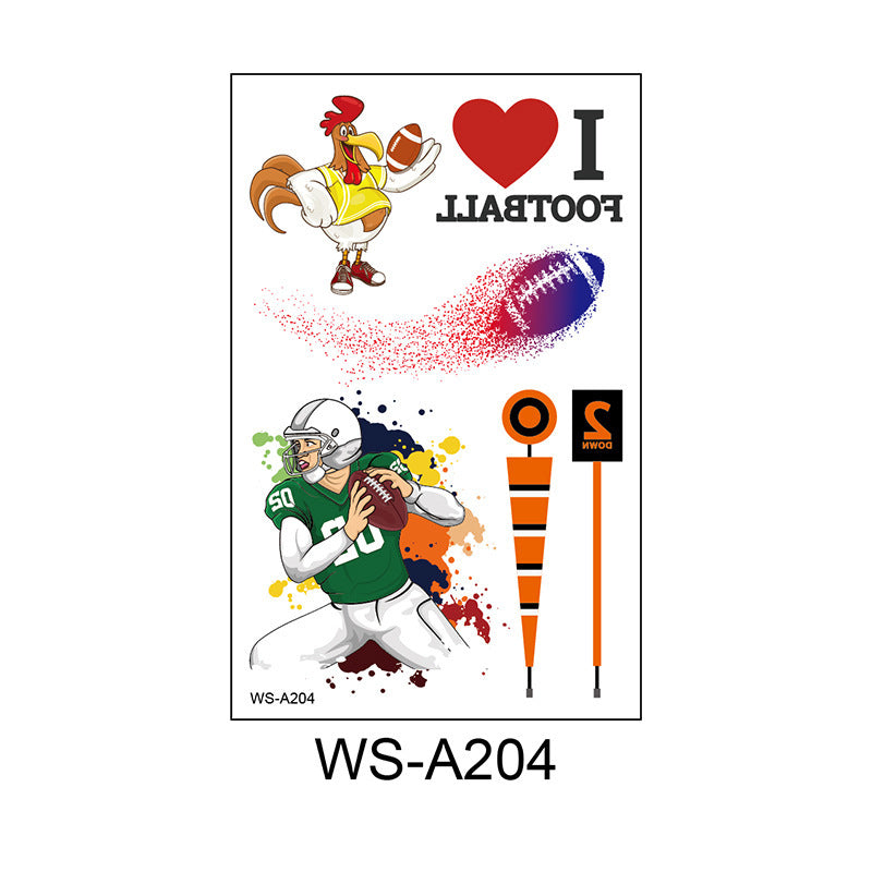 Waterproof and sweatproof Fan Games European Cup World Cup Rugby Face Tattoo Sticker Football Tattoo Sticker