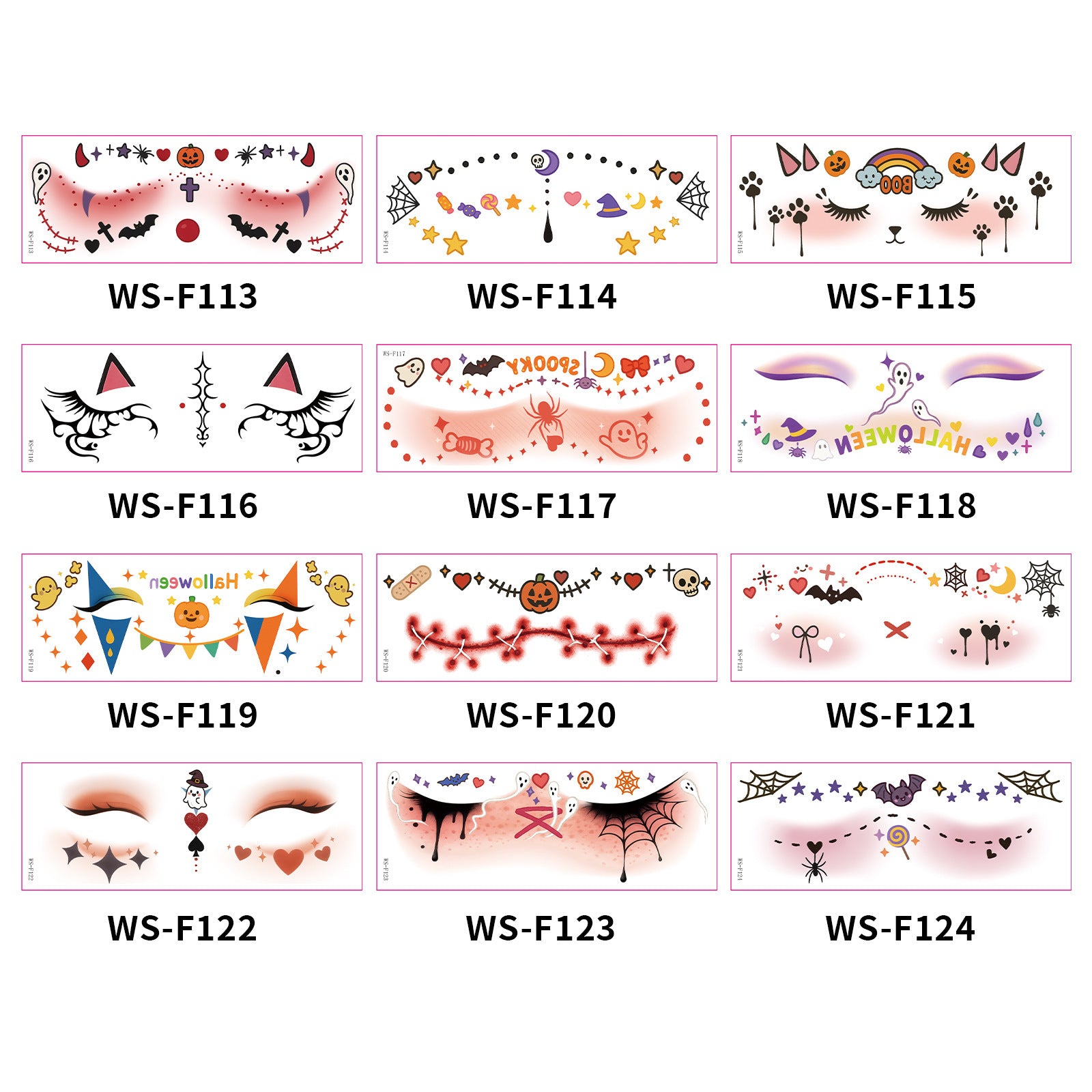 New Halloween makeup face sticker cute ghost makeup tattoo sticker party party sticker waterproof sweat tattoo