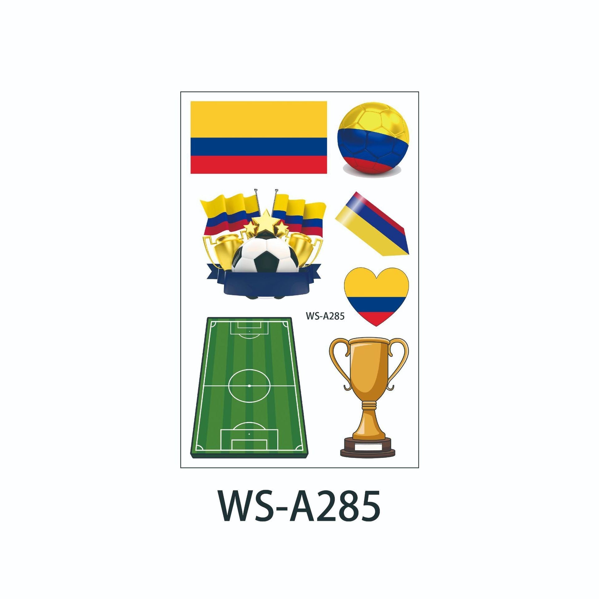 Waterproof and sweatproof Fan Games European Cup World Cup Rugby Face Tattoo Sticker Football Tattoo Sticker