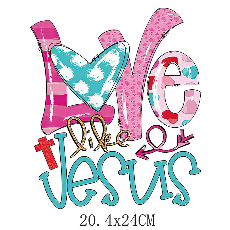 Love LOVE flower heat transfer hot map DIY clothing luggage logo printing pattern heat transfer painting DTF