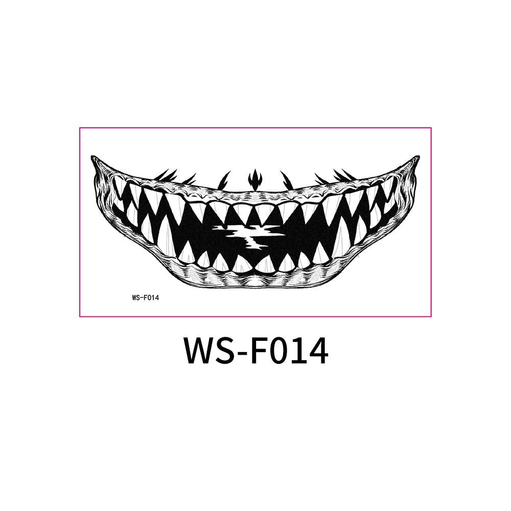 New Halloween Mouth Tattoo Stickers Party Horror Thriller Lip DIY Decoration