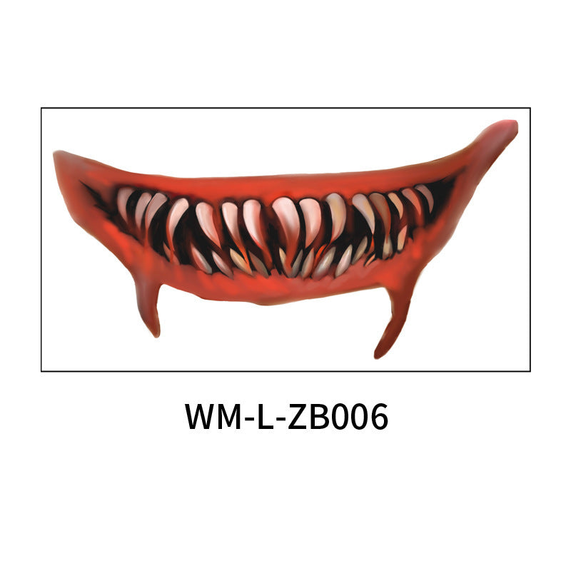New Halloween Mouth Tattoo Stickers Party Horror Thriller Lip DIY Decoration