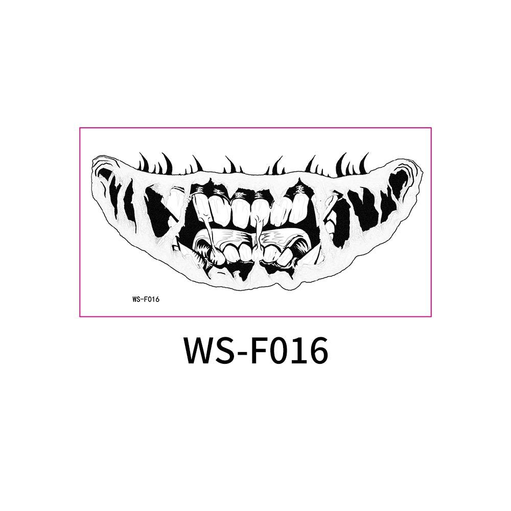 New Halloween Mouth Tattoo Stickers Party Horror Thriller Lip DIY Decoration