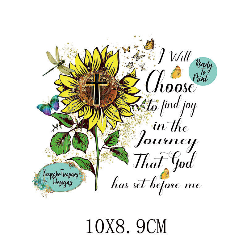 Love LOVE flower heat transfer hot map DIY clothing luggage logo printing pattern heat transfer painting DTF