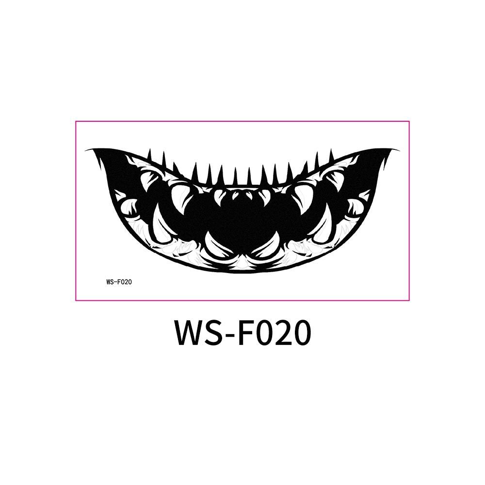 New Halloween Mouth Tattoo Stickers Party Horror Thriller Lip DIY Decoration