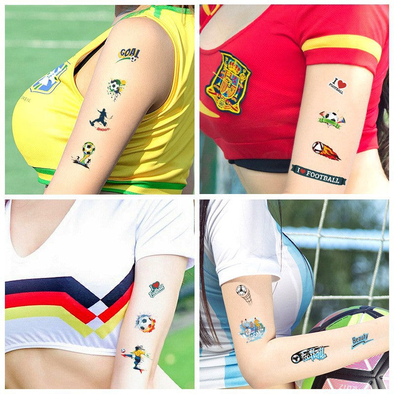 Waterproof and sweatproof Fan Games European Cup World Cup Rugby Face Tattoo Sticker Football Tattoo Sticker