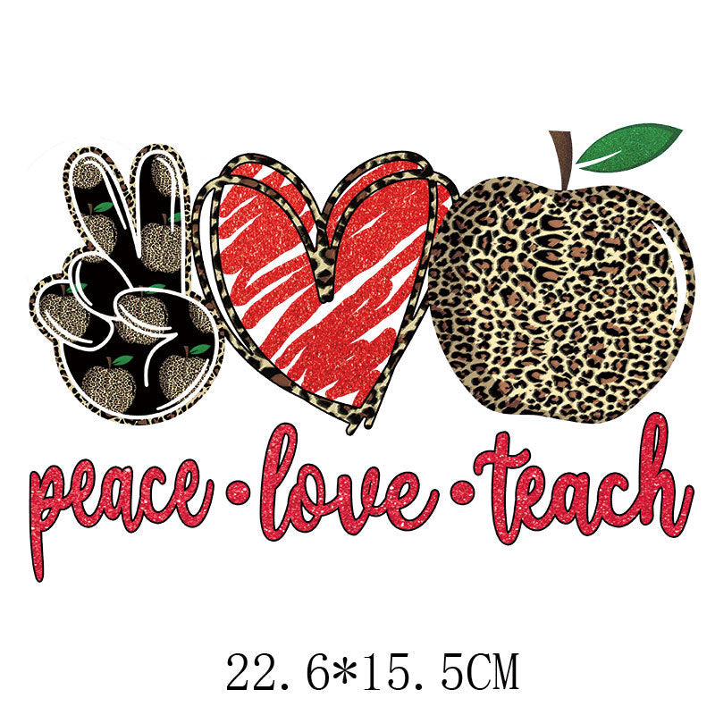 Flower letter heat transfer spot T-shirt luggage logo printing hot map washable offset printing heat transfer pattern