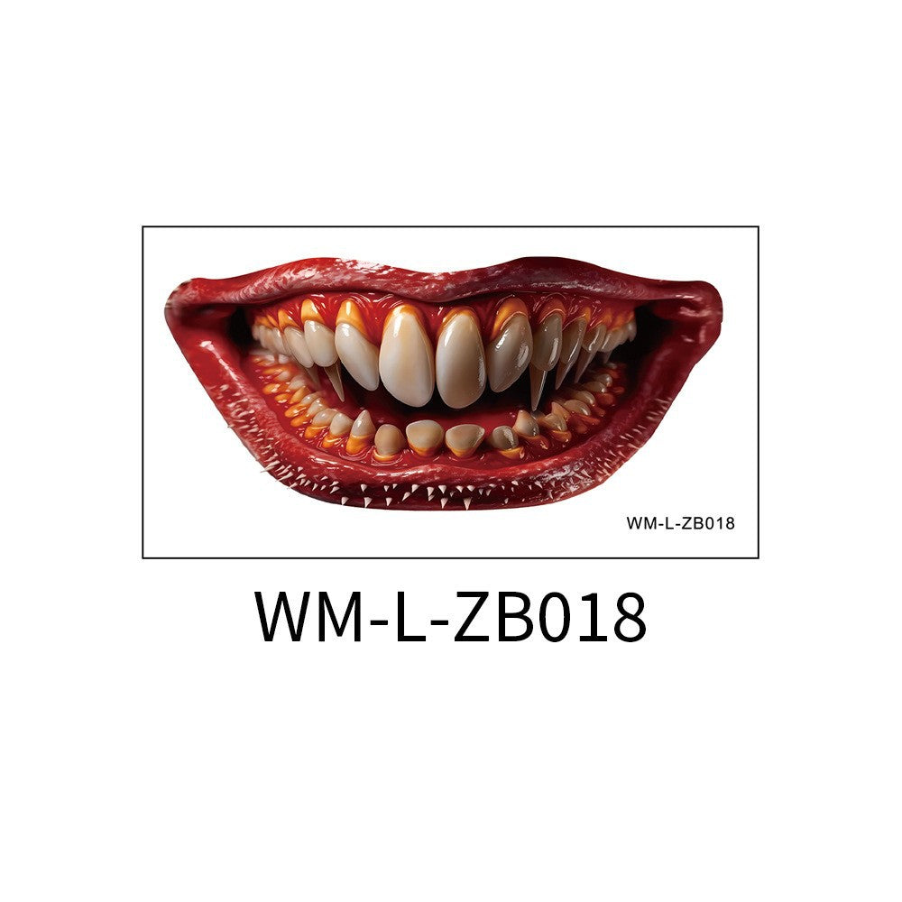 New Halloween Mouth Tattoo Stickers Party Horror Thriller Lip DIY Decoration