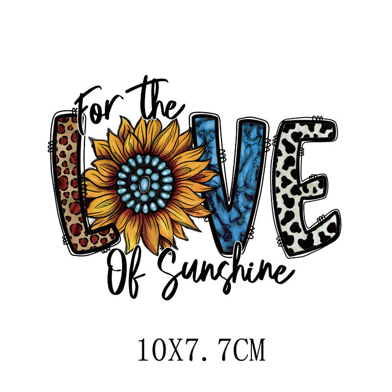 Love LOVE flower heat transfer hot map DIY clothing luggage logo printing pattern heat transfer painting DTF