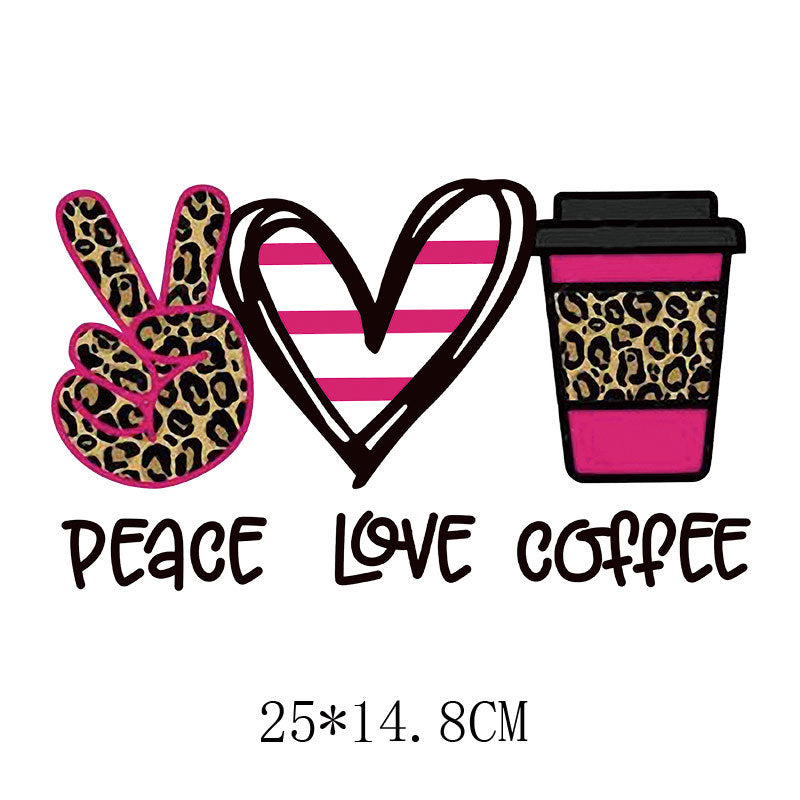 Flower letter heat transfer spot T-shirt luggage logo printing hot map washable offset printing heat transfer pattern