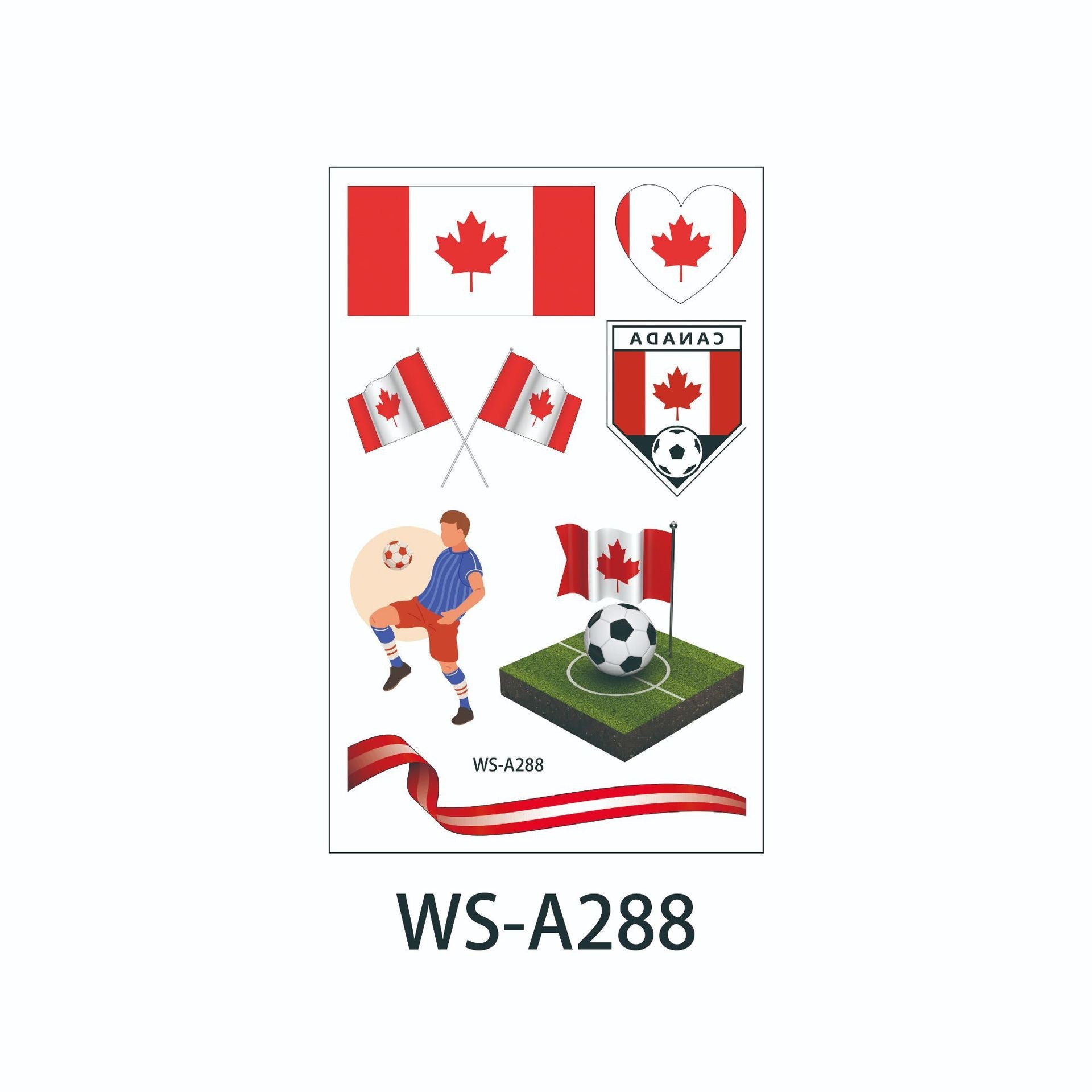 Waterproof and sweatproof Fan Games European Cup World Cup Rugby Face Tattoo Sticker Football Tattoo Sticker