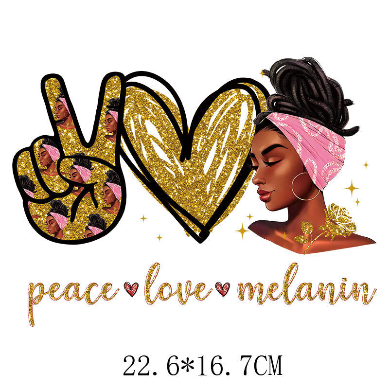 Flower letter heat transfer spot T-shirt luggage logo printing hot map washable offset printing heat transfer pattern