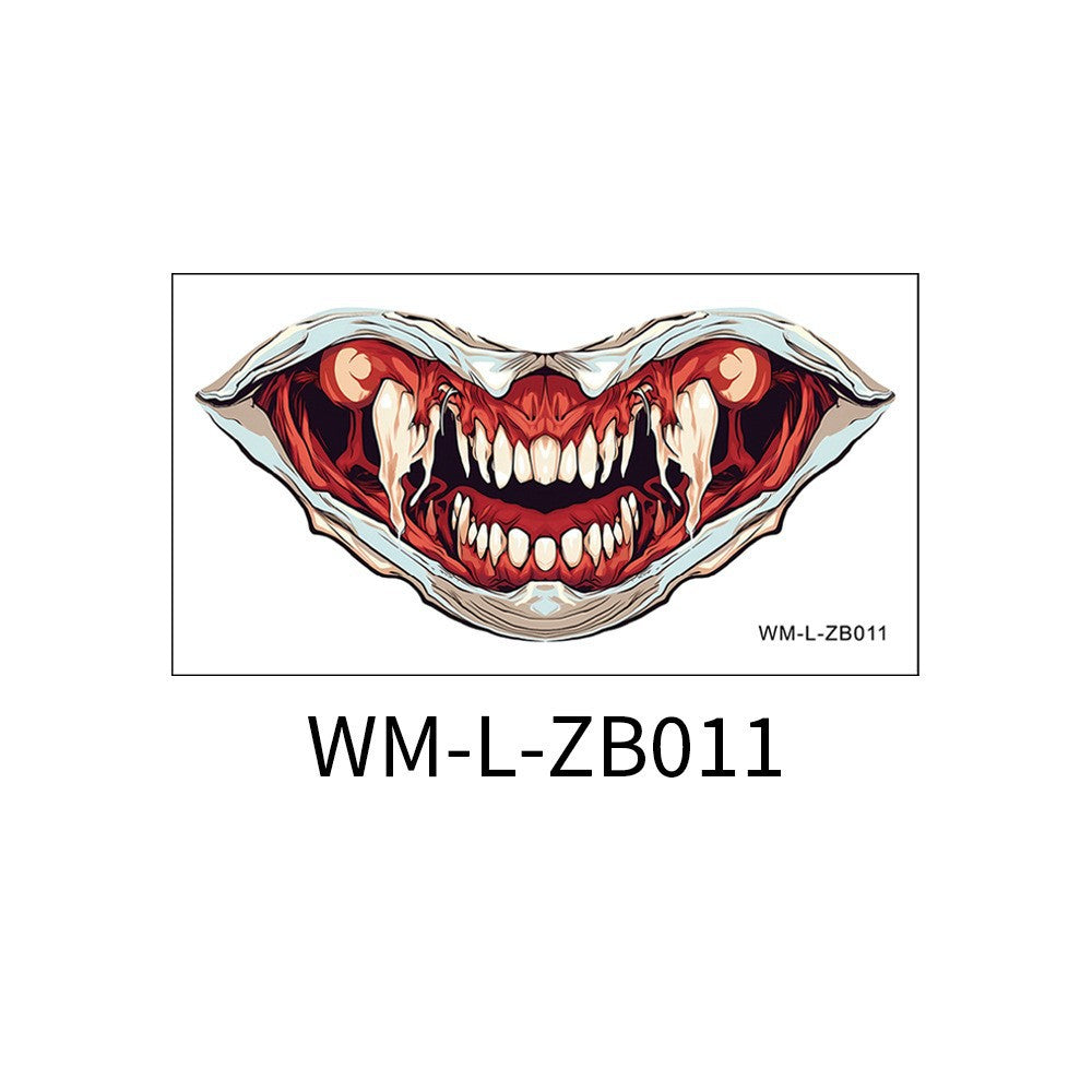 New Halloween Mouth Tattoo Stickers Party Horror Thriller Lip DIY Decoration