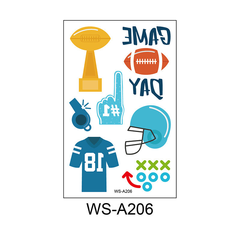 Waterproof and sweatproof Fan Games European Cup World Cup Rugby Face Tattoo Sticker Football Tattoo Sticker