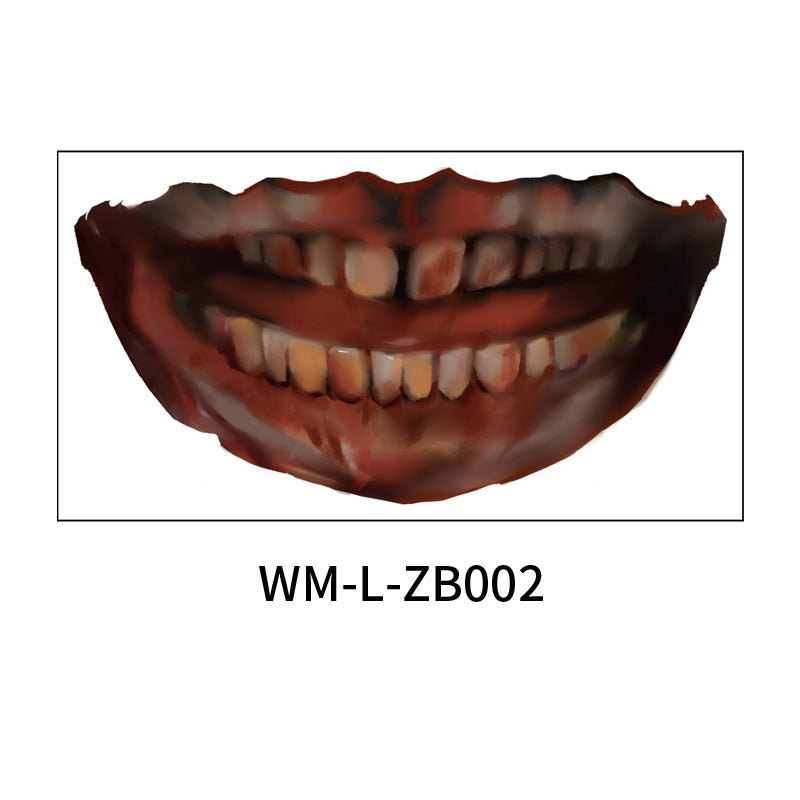 New Halloween Mouth Tattoo Stickers Party Horror Thriller Lip DIY Decoration